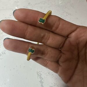 TOUS Gold and Green Malachite Bracelet